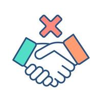 Collaboration denial RGB color icon vector