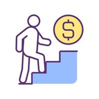 Getting research funding RGB color icon vector