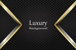 Luxury Carbon fiber background with metallic and golden lines vector