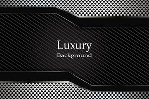 Luxurious silver and black carbon fiber background vector