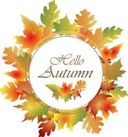 Autumn Frame with Colorful Leaves vector