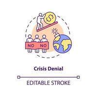 Crisis denial concept icon vector