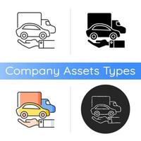 Company owned vehicles icon vector