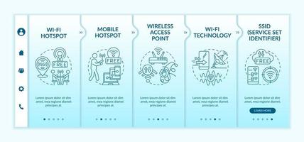 Access to internet blue onboarding vector template