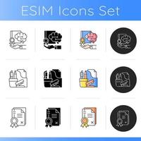 Corporate intellectual property icons set vector