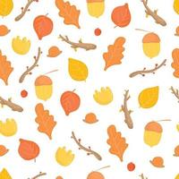 Autumn Leaves seamless pattern. vector background with plant.