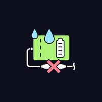 Unplug power bank if wet RGB color manual label icon for dark theme vector