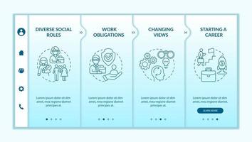 Changing views onboarding vector template