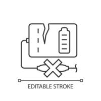 Dont use powerbank if damaged linear manual label icon vector