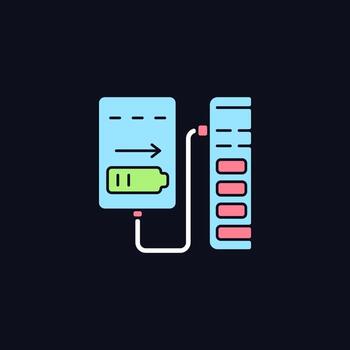 recarga desde el icono de etiqueta manual de color rgb de la computadora para el tema oscuro vector