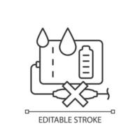 Unplug power bank if wet linear manual label icon vector