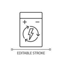 Rechargeable lithium polymer battery linear manual label icon vector