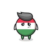 the lazy gesture of hungary flag badge cartoon character vector