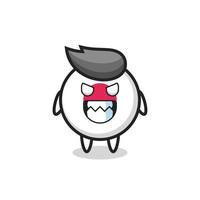 evil expression of the japan flag badge cute mascot character vector