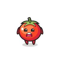 tomato illustration with apologizing expression, saying I am sorry vector