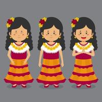 personaje mexicano con varias expresiones. vector