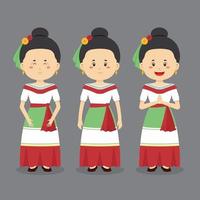 personaje mexicano con varias expresiones. vector