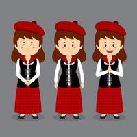 Scotland Character with Various Expression vector