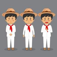 Mexican Character with Various Expression vector