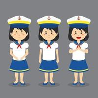 Sailor Character with Various Expression vector