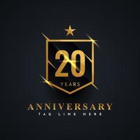20 Year Anniversary Emblem Bagde Label Template Design vector