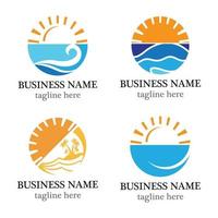 Beach logo template vector icon set