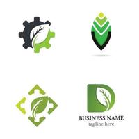 diseño de conjunto de iconos de plantilla de logotipo de vector de hoja