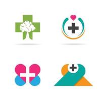 Diseño de conjunto de iconos de vector de plantilla de logotipo de cruz médica