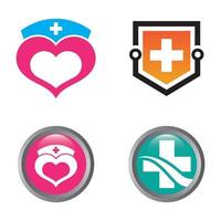 Diseño de conjunto de iconos de vector de plantilla de logotipo de cruz médica