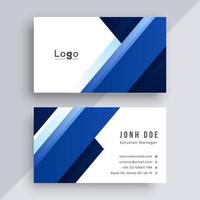 Blue business card design template vector