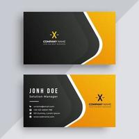Black and yellow business card vector