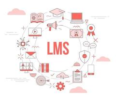 concepto de sistema de gestión de aprendizaje lms vector