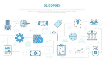 oligopoly concept with icon set template banner vector
