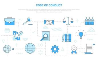 code of conduct concept with icon set template banner vector