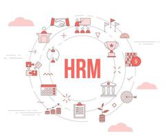 hrm human resource management concept with icon set template banner vector