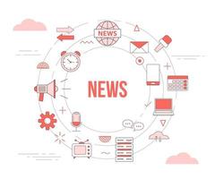 news media concept with icon set template banner vector