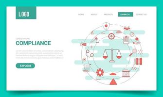 compliance concept with circle icon for website template vector