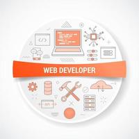 web website developer with icon concept vector