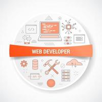 web website developer with icon concept vector