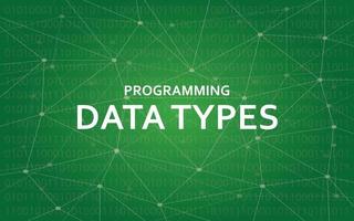 Programming data types white text illustration vector