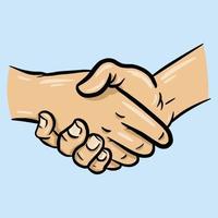 handshake cartoon vector illustration