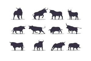 Diseño de ilustración de vector de silueta de toro