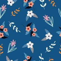 Cute hand drawn vintage floral pattern seamless background vector