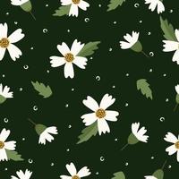 Cute vintage little white flowers seamless pattern background