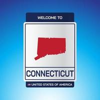 The Sign United states of America with message Connecticut and map vector