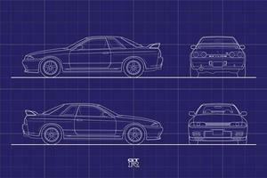 Drawing Outline Stroke Japan Sport Car Vector file