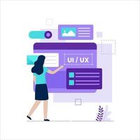 diseño plano del concepto de diseño ui ux vector