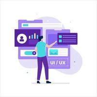 Flat design of ui ux design concept vector