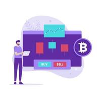 Flat design of Cryptocurrency Trading vector