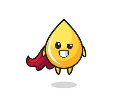 the cute honey drop character as a flying superhero vector